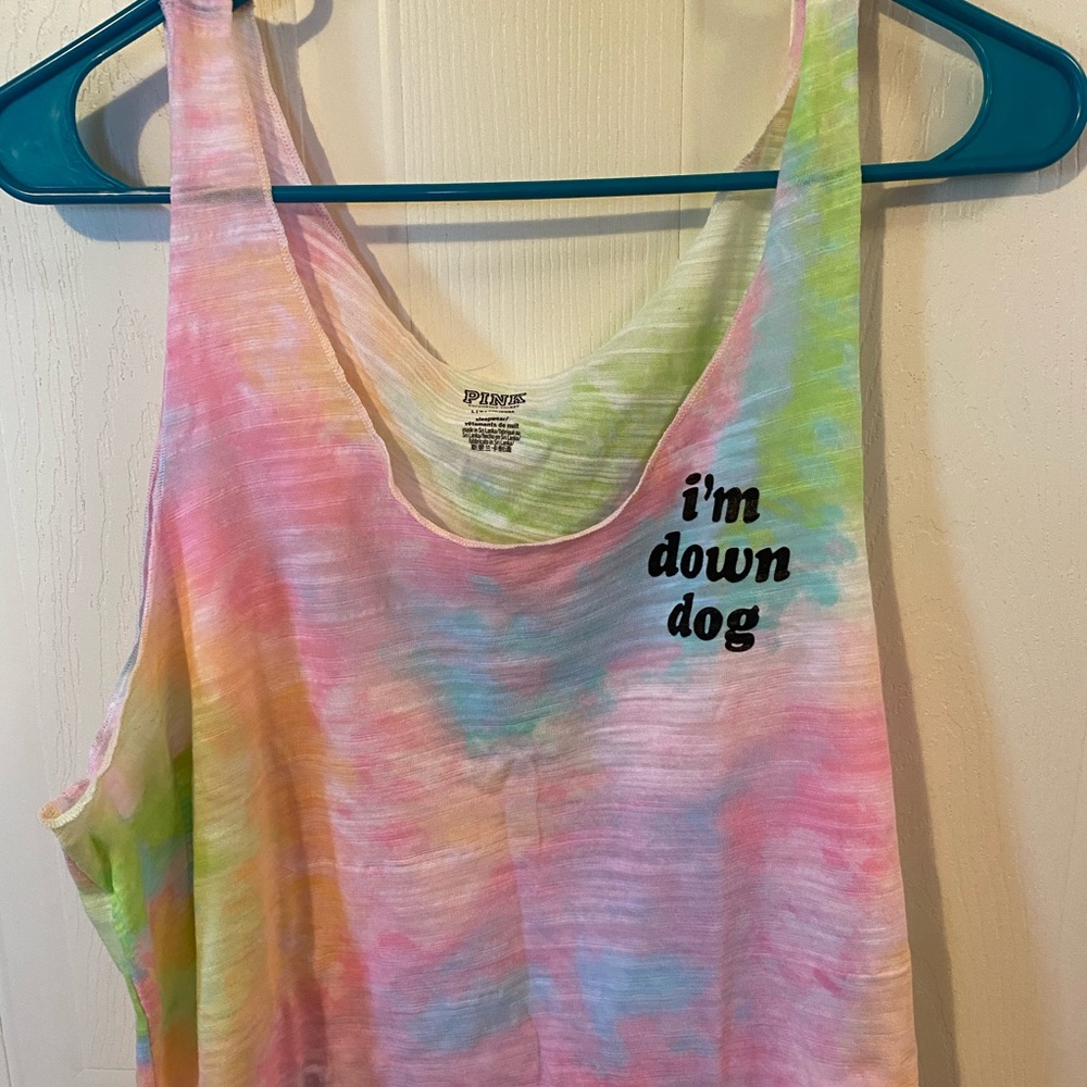 VS Pink Cropped Sleep Top size Large